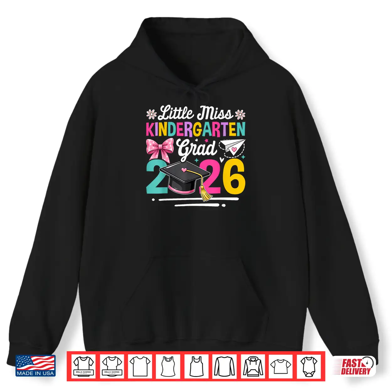 Little Miss Kindergarten Grad 2026 Girls Kids Graduation Shirt Little Miss Kindergarten Grad 2026 Girls Kids Graduation Shirt