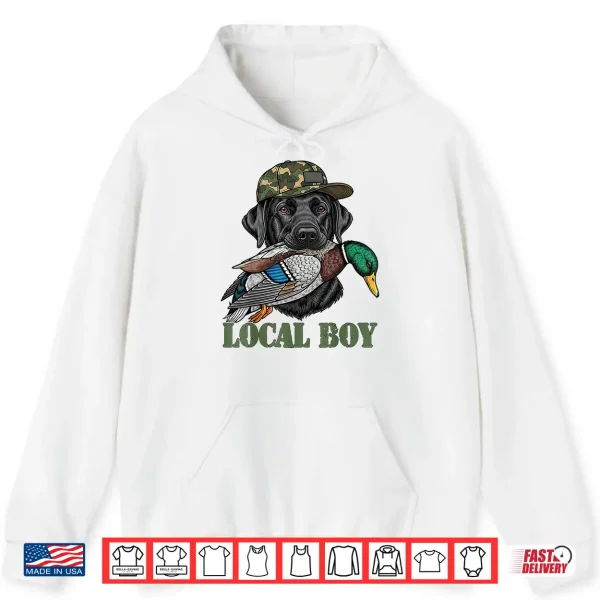 Hoodie Local Duck Hunting Black Lab Labrador Retriever Dog Shirt