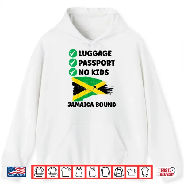 Hoodie Luggage Passport No Kids Jamaica Bound Couple Trip Matching Shirt