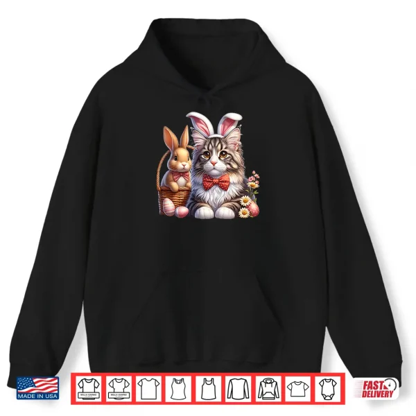 Hoodie Maine Coon Cat Easter Maine Coon Cat Happy Easter Shirt