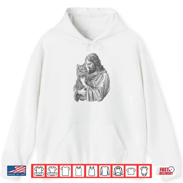 Hoodie Maine Coon Cat Love Jesus Shirt