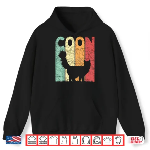 Hoodie Maine Coon Cat Vintage Cat Lover Retro Shirt