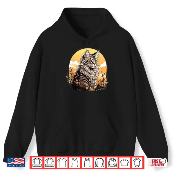 Hoodie Maine Coon Cats Maine Coon Cat Professional Minimalist Modern Graphic Shirt
