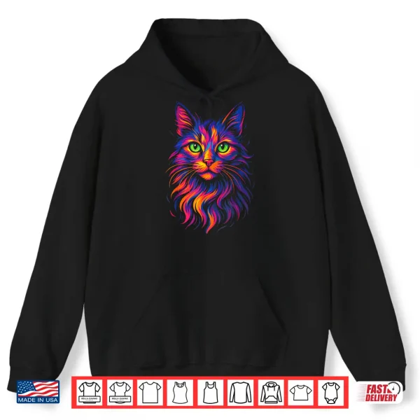 Hoodie Maine Coon Pop Art Cat Lovers Abstract Animal Shirt