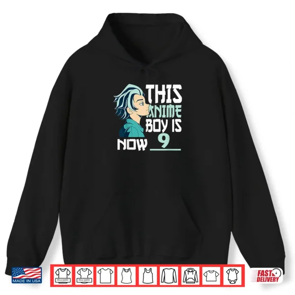 Hoodie Manga This Anime Boy is now 9 Years Old 9 th Birthday Shirt