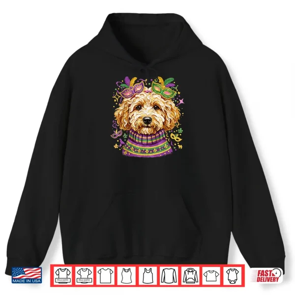 Hoodie Mardi Gras Dog Shirt Cute Doodle Poodle Carnival Purple Shirt