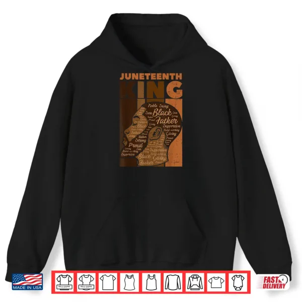 Hoodie Mens Juneteenth King Black Father Melanin African Dad Papa Men Shirt