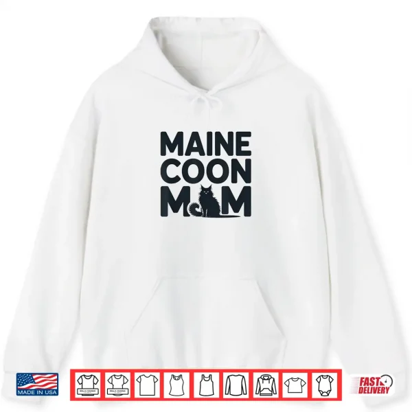 Hoodie Minimalist Maine Coon Cat Mom Design for Cats Lover Shirt