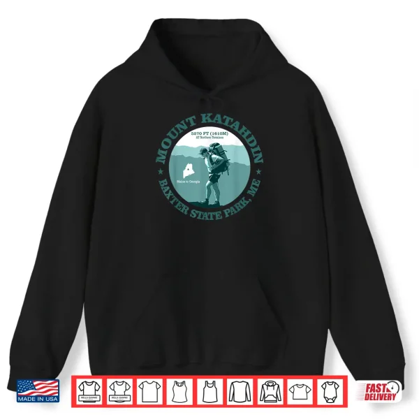 Hoodie Mount Katahdin Maine Funny Trail Backpacking Nature Shirt