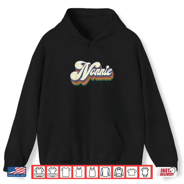 Hoodie Nonnie Gifts For Grandma Retro Vintage Mothers Day Nonnie Shirt