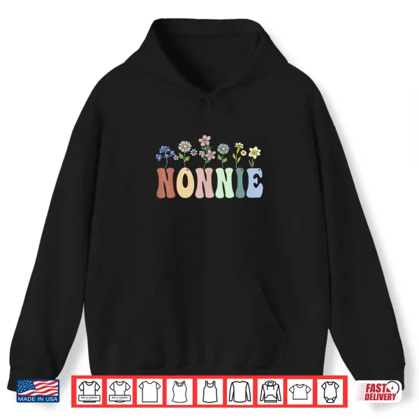 Hoodie Nonnie Gifts Women Wildflower Floral Design Nonnie Shirt