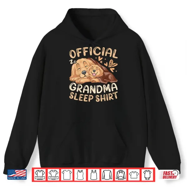 Hoodie Official Grandma Sleep Shirt Dog Golden Retriever Puppy Shirt