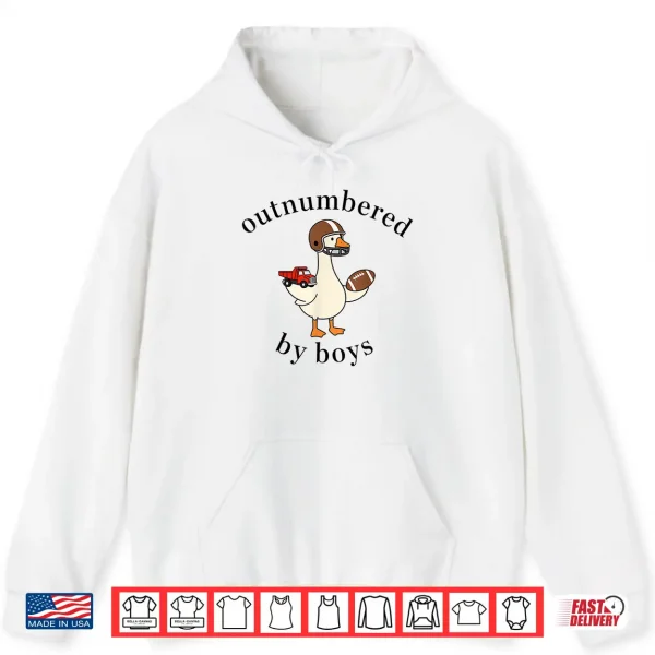 Hoodie Outnumbered By Boys Funny Mom Goose Mothers Day Shirt