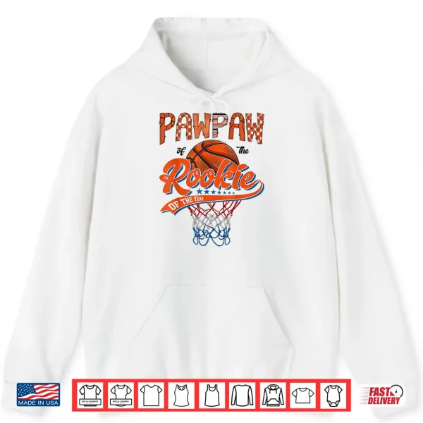 Hoodie Pawpaw of Rookie 1st Basketball Birthday Boy Party Shirt