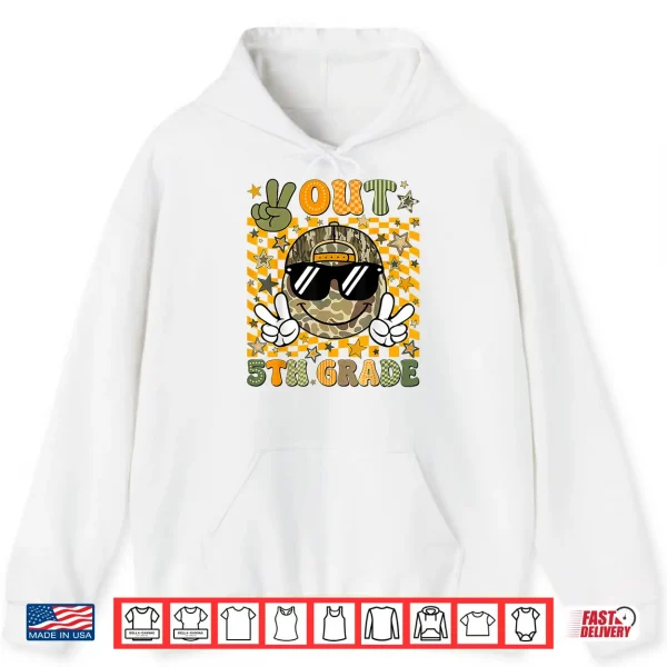 Hoodie Peace Out 5th Grade Fifth Camo Last Day Graduation Men Boy Shirt