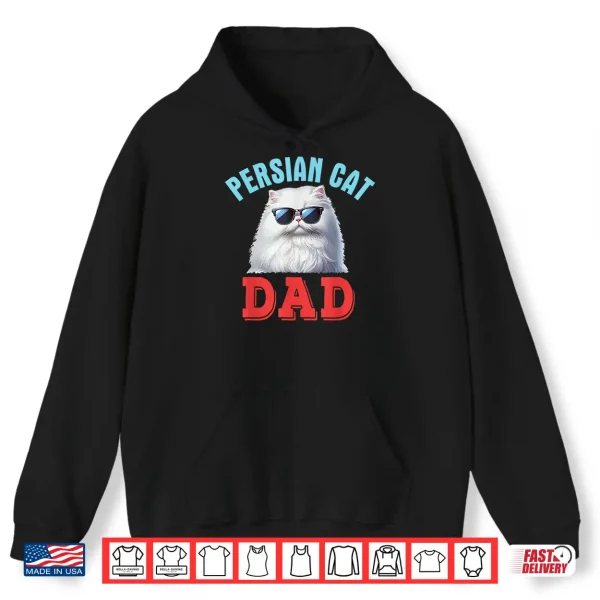 Hoodie Persian Cat Costume Cat Sunglasses Fathers Day Family Shirt