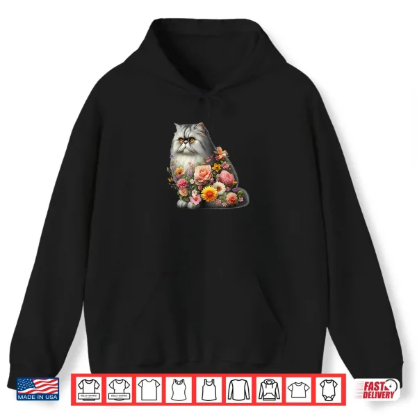 Hoodie Persian Cat Floral Persian Cats Persian Cat Lover Shirt