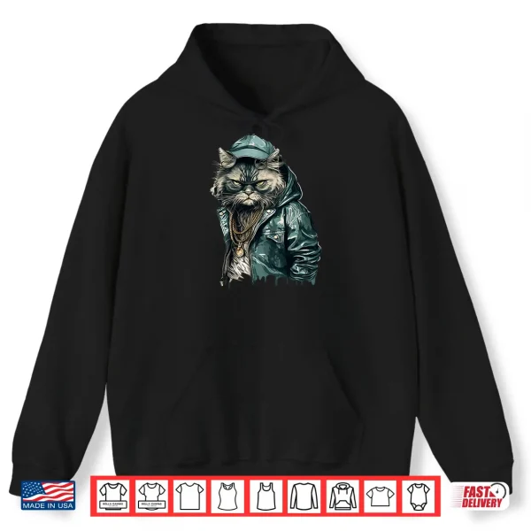 Hoodie Persian Cat Thug Cat Gangster Cat Gangster Life Shirt