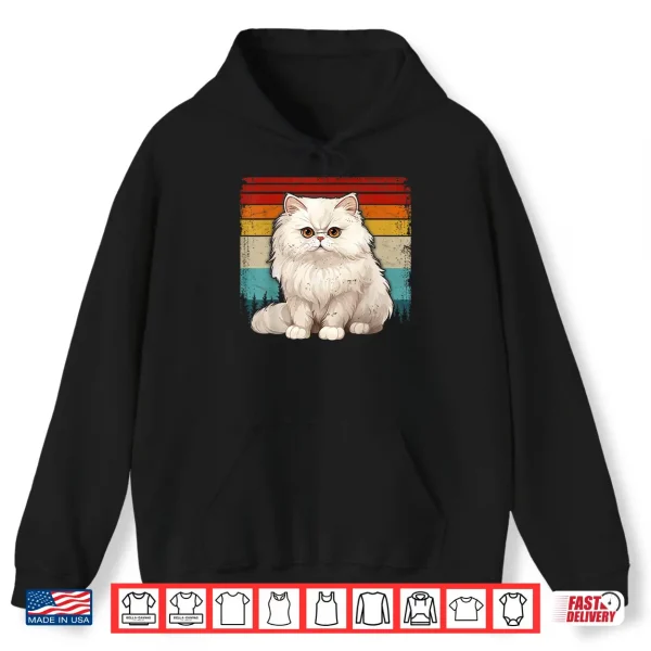 Hoodie Persian Cat Vintage Distressed Retro Style Cool Persian Cat Shirt