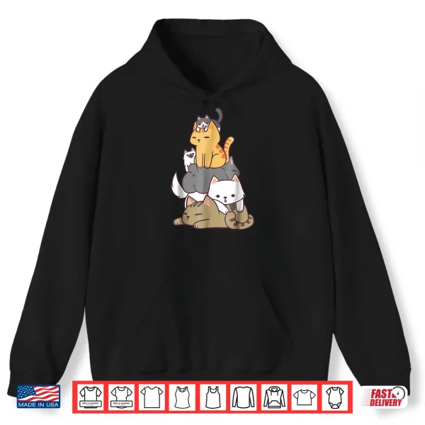 Hoodie Pile Of Kitty Cats Funny Cute Cat Lover Gift T Shirt