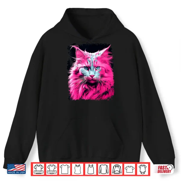 Hoodie Pink Maine Coon Cat Shirt