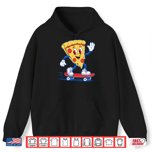 Hoodie Pizza Slice Skateboarding Fun Graphic for Food Lovers Shirt