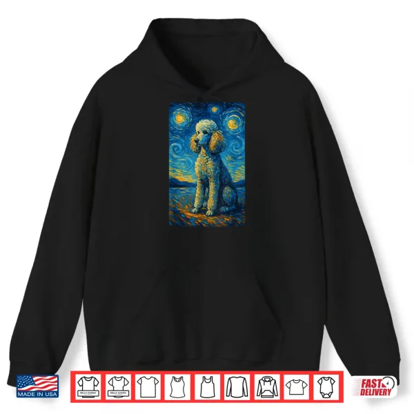 Hoodie Poodle Art Starry Night Style Painting Dog Lovers Shirt