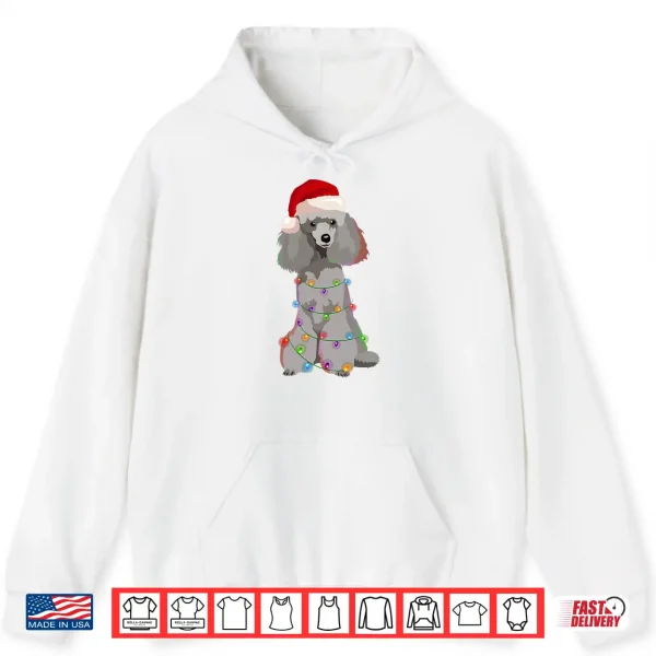 Hoodie Poodle Christmas Lights Xmas Dog Lover Shirt