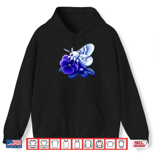 Hoodie Poodle Moth On African Violet Flower Nature Wildlife Art Shirt