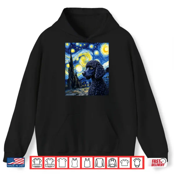 Hoodie Poodle Puppy Van Gogh Starry Night Style Graphic Shirt