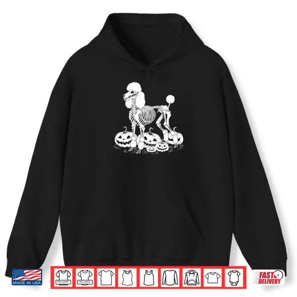 Hoodie Poodle Skeleton Birthday Halloween Dog Mens Womens Kids Shirt