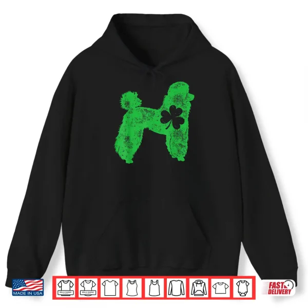 Hoodie Poodle St Patricks Day Boys Kids Girls Shamrock Dog Lover Shirt