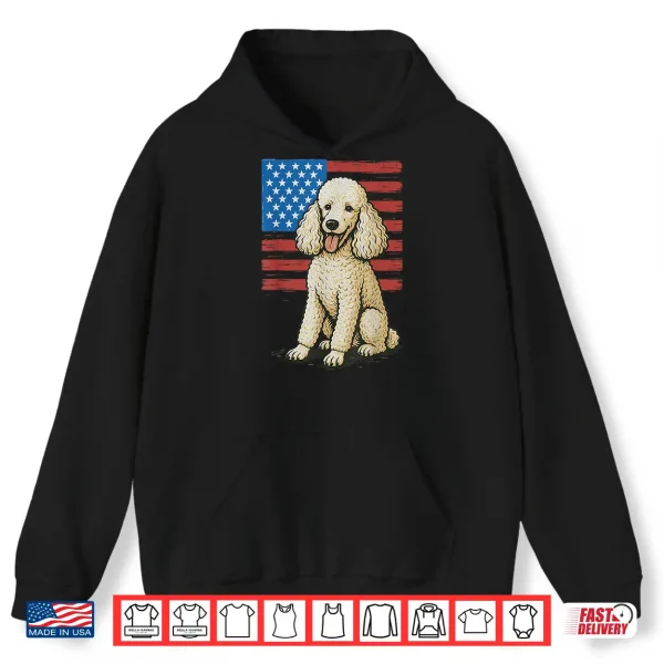 Hoodie Poodle USA Flag 4th Of July Shirt