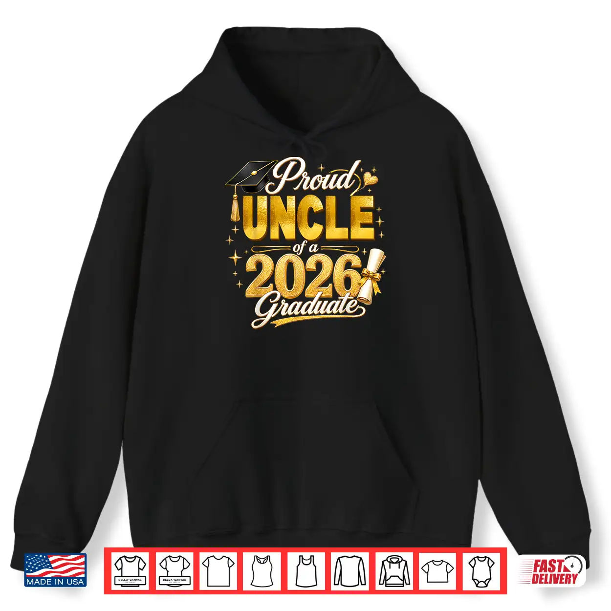 Proud Uncle 2026 Graduate Senior Graduation Family Pride Shirt Proud Uncle 2026 Graduate Senior Graduation Family Pride Shirt