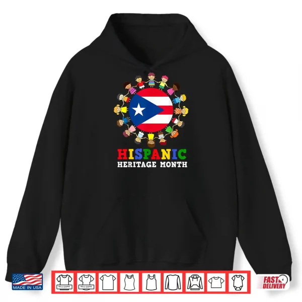 Hoodie Puerto Rican Flag Hispanic Heritage Puerto Rico Boy Girl Kid Shirt