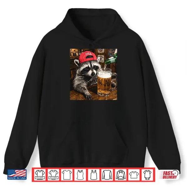 Raccoon Drinking Beer Patriotic Usa Shirt 1 Hoodie Raccoon Drinking Beer Patriotic USA Shirt