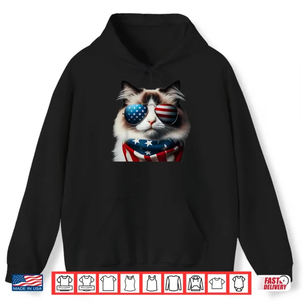 Hoodie Ragdoll Cat 4th Of July Independence Day Owner American USA Shirt