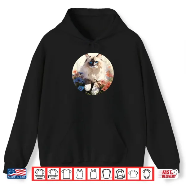 Hoodie Ragdoll Cat Cat Flower Shirt