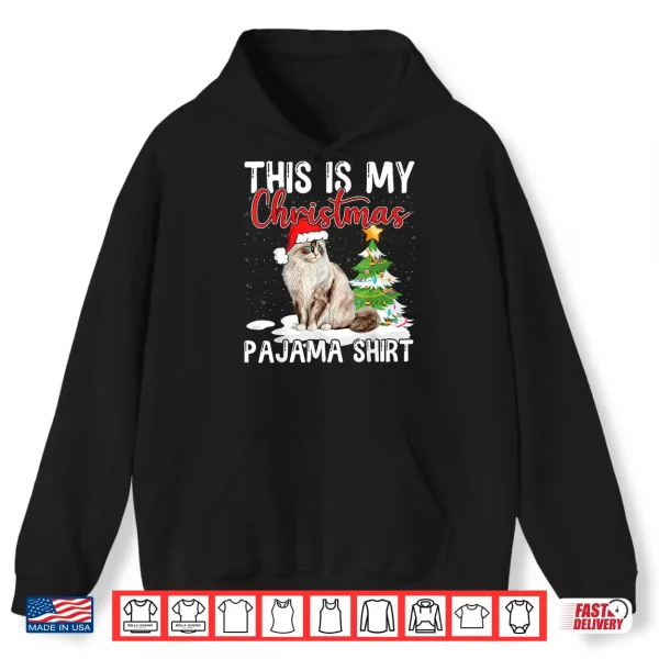 Hoodie Ragdoll Cat Christmas Pajama Shirt Cute Holiday Funny Design Men Women Kids Shirt