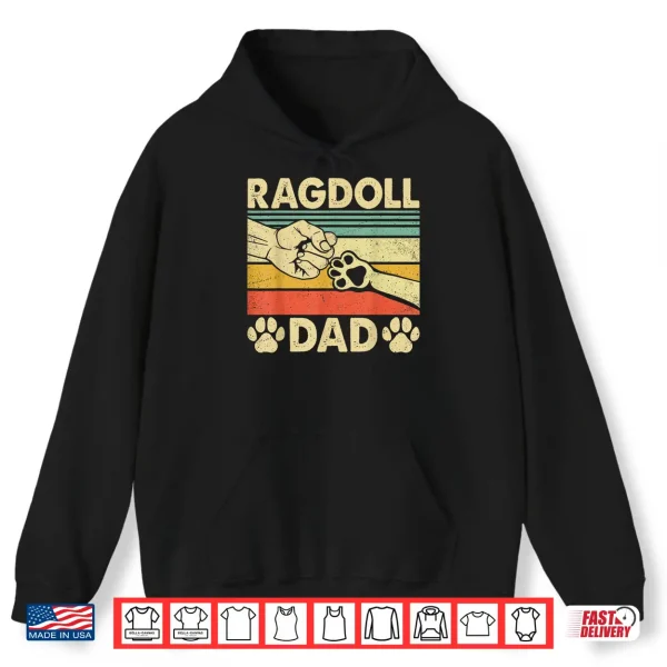 Hoodie Ragdoll Cat Dad Ever Funny Retro Cat Dad Men Fathers Day Shirt