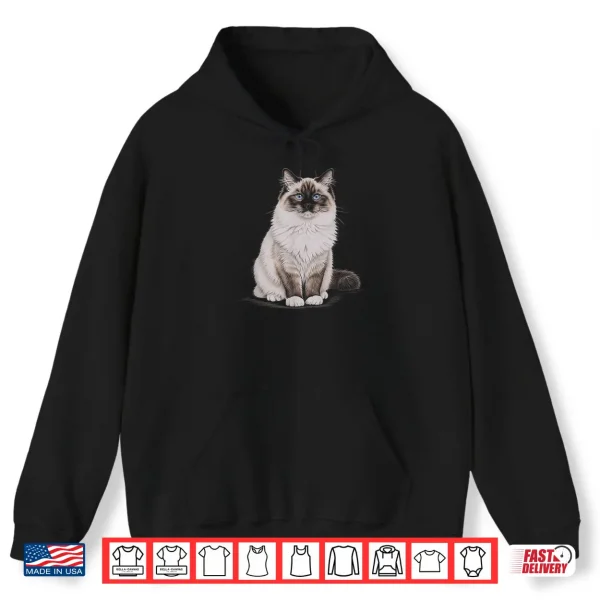 Hoodie Ragdoll Cat Drawing Art Design Shirt