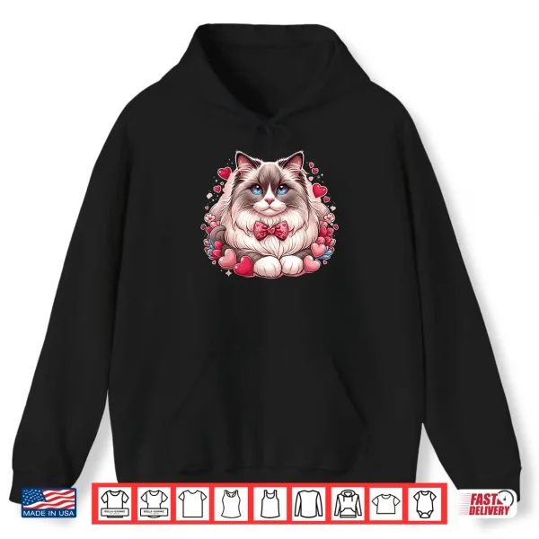 Hoodie Ragdoll Cat Lover Valentines Day Ragdoll Cat Shirt