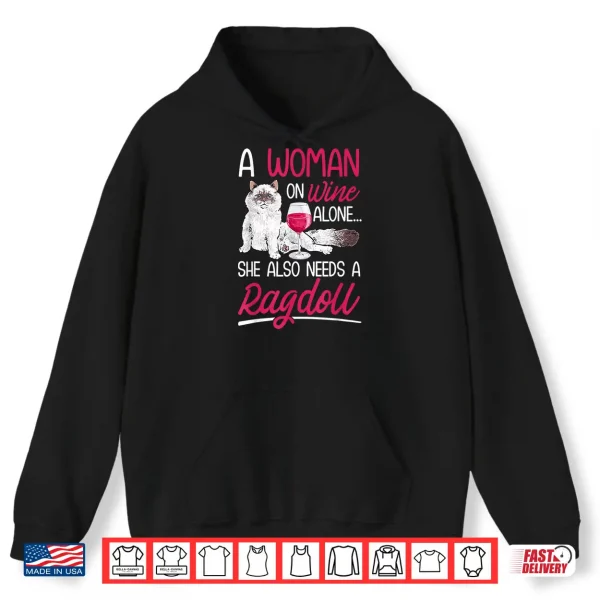 Hoodie Ragdoll Cat Owner Wine Ragdoll Cat Women Shirt