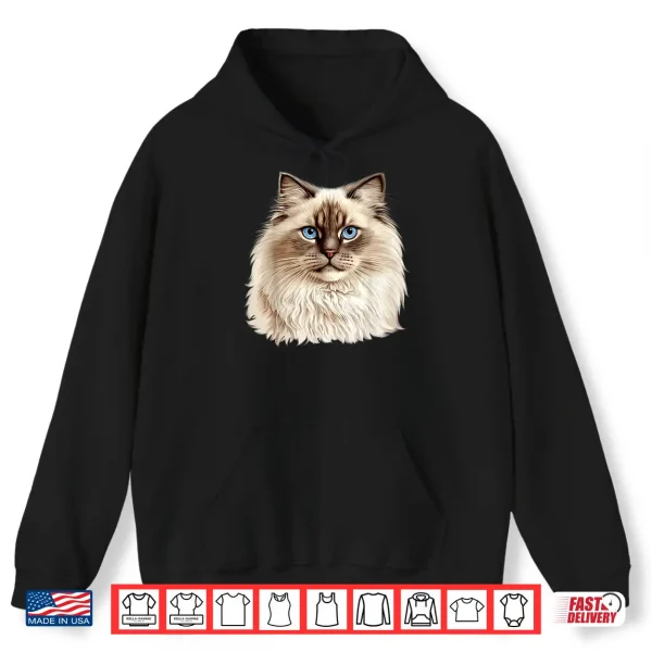 Hoodie Ragdoll Cat Portrait Ragdoll Cat Head Ragdoll Cat Face Shirt