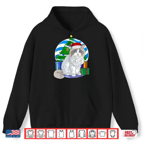 Hoodie Ragdoll Cat Santa Christmas Tree Decor Shirt