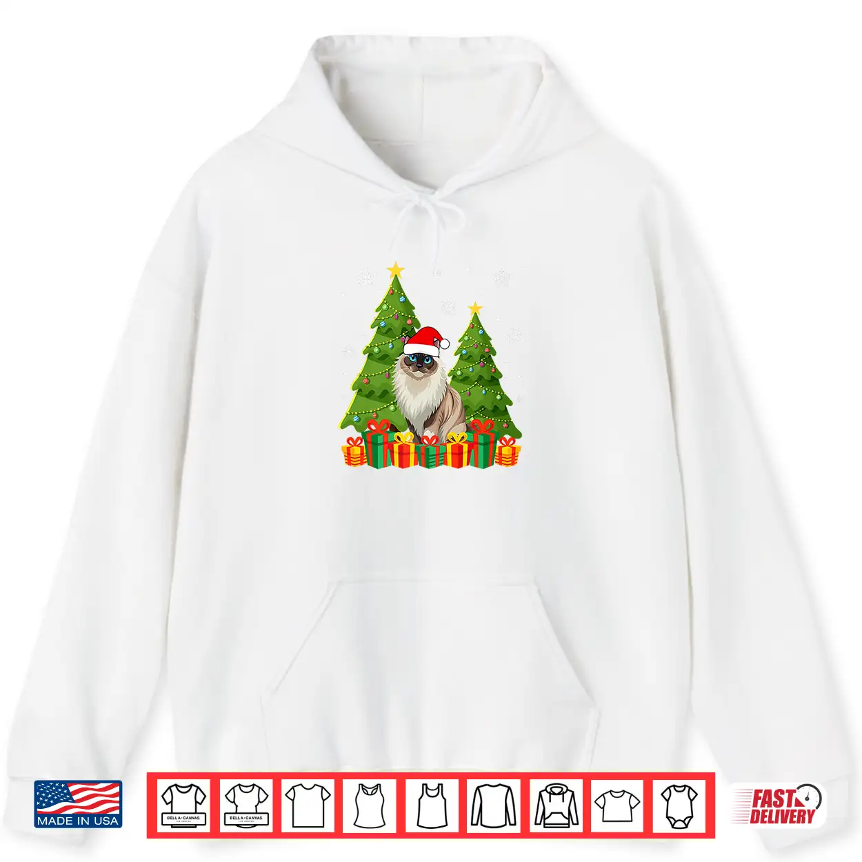 Ragdoll Cat Xmas Tree Lights Santa Hat Ugly Christmas Shirt Ragdoll Cat Xmas Tree Lights Santa Hat Ugly Christmas Shirt