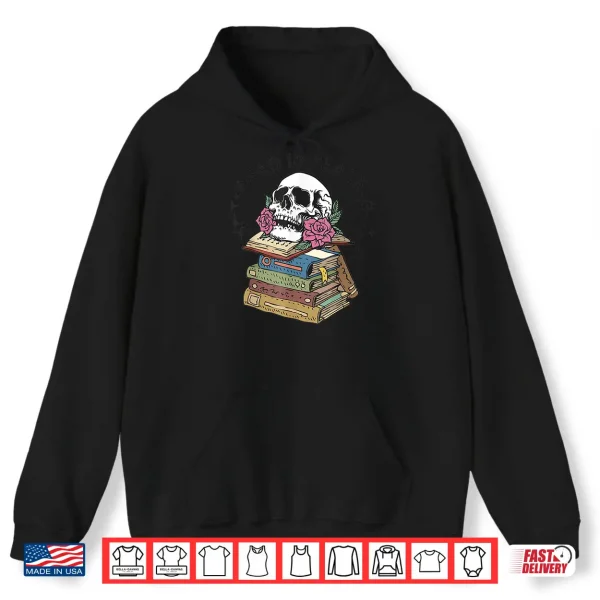 Hoodie Read In Peace Vintage Skeleton Skull Reading Book Lovers Shirt