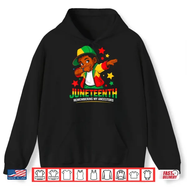 Hoodie Remembering My Ancestors Juneteenth African American Boys Shirt