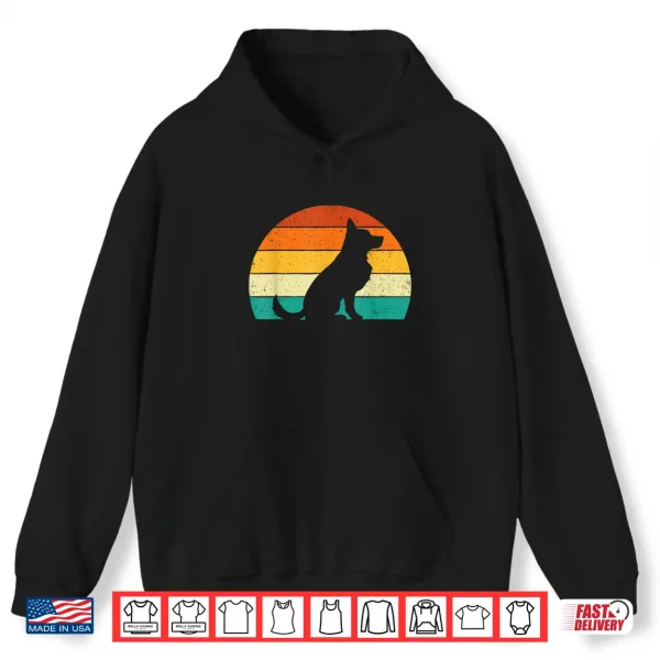 Hoodie Retro Distressed German Shepherd Dog Lover Pet Owner Shirt