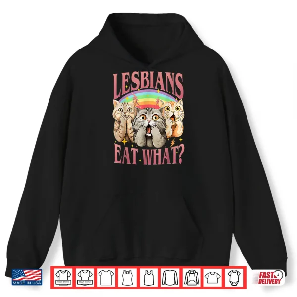 Hoodie Retro Lgbt Eat What Cat Lesbian Pride Month Equal Rights Shirt